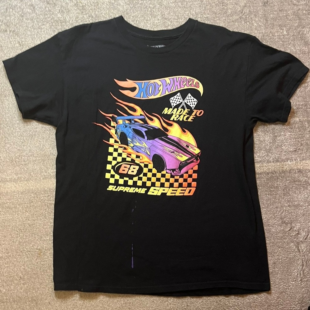 Hot Wheels Made to Race Supreme Speed Graphic T-Shirt Black Large Hybrid Apparel